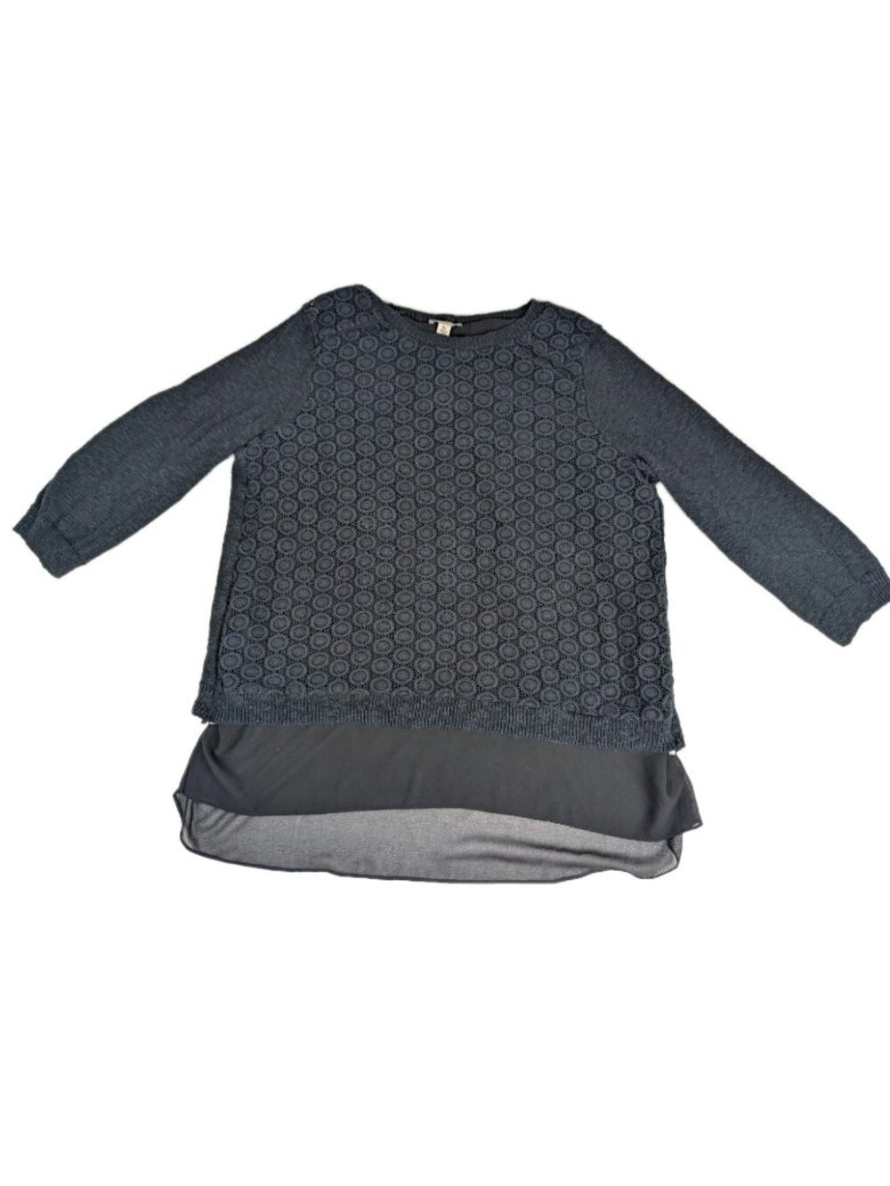 Lucky Brand Sweater women's XL Black Layered Split Back
